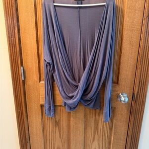 INC International Concepts Soft Dark Purplish  Gray Top Xl